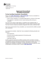 Document preview: DOH Form 670-127 Approved Consultant Certified Counselor - Washington