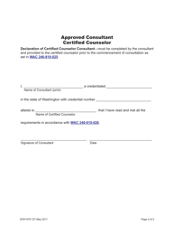 DOH Form 670-127 Approved Consultant Certified Counselor - Washington, Page 2