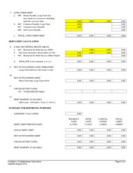 Instructions for Debt Limit Calculation Worksheet - Washington, Page 5