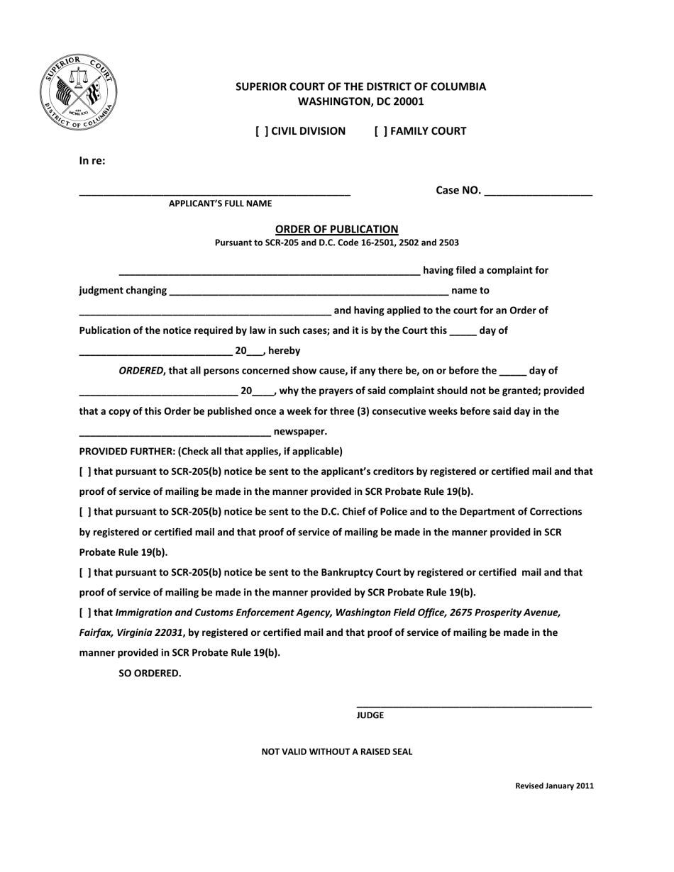 Application for Change of Name (Minor) - Washington, D.C., Page 6