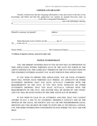 Form CA110-B (CV(6)-602) Application for Termination of Stay and Notice to Defendant - Washington, D.C., Page 2