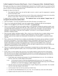 Instructions for Form 1A Verified Complaint for Possession of Real Property (Nonpayment of Rent - Residential Property) - Washington, D.C.