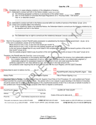 Instructions for Form 1C Verified Complaint for Possession of Real Property (Nonpayment of Rent and Other Grounds for Eviction - Residential Property) - Washington, D.C., Page 6