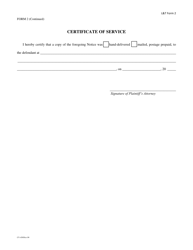 L&amp;T Form 2 (CV-459) Notice to Tenant of Plaintiff's Intention to Seek a Writ of Restitution - Washington, D.C., Page 2