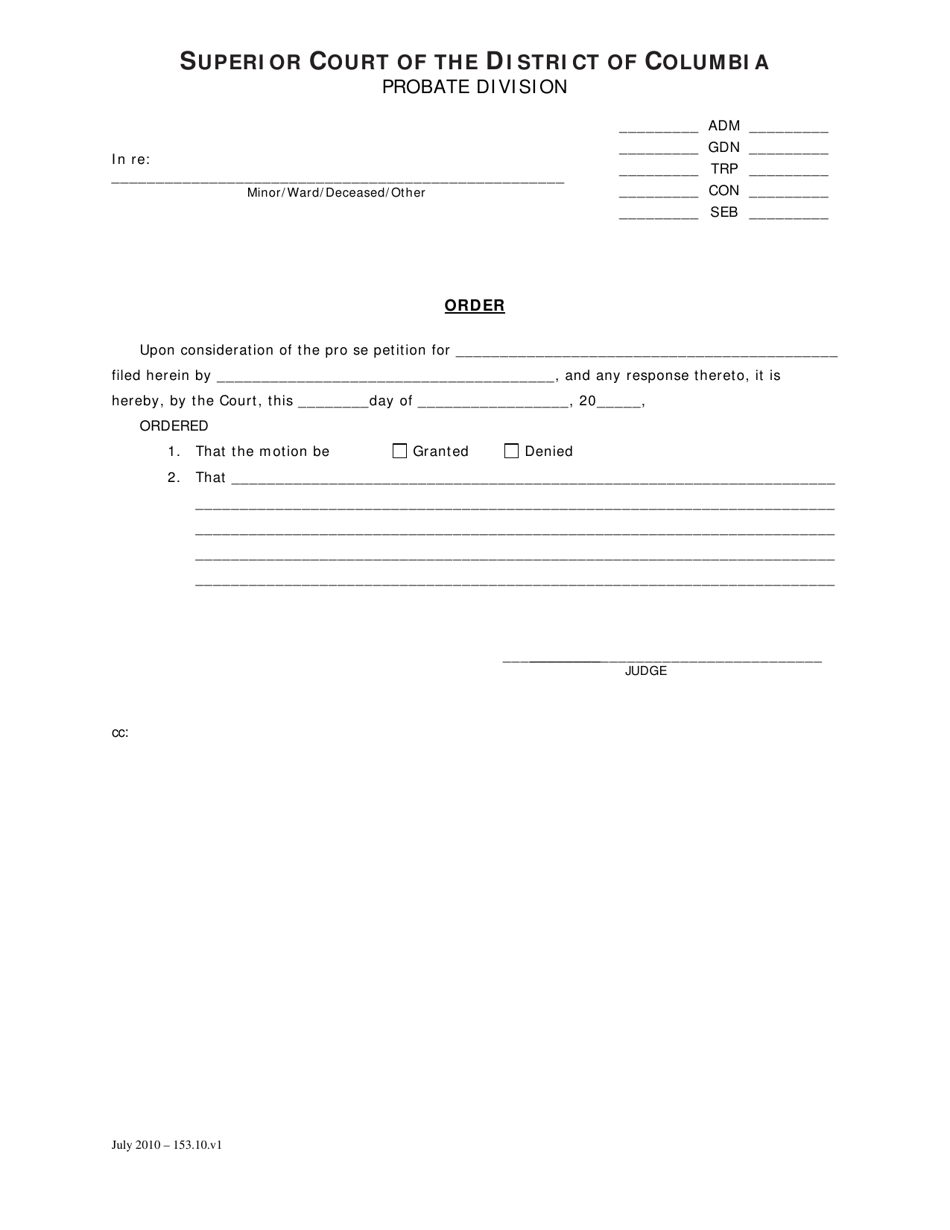 Pro Se Petition - Washington, D.C., Page 3