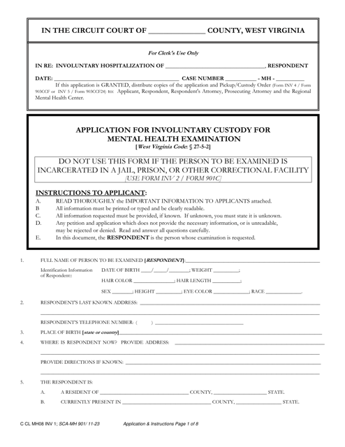 Form INV1  Printable Pdf