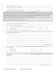 Form INV1 Application for Involuntary Custody for Mental Health Examination - West Virginia, Page 2