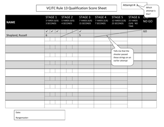 Sample Firearms Qualification Score Sheet - Vermont, Page 2