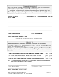 Form FTEP-1C Remedial Training Plan - Vermont, Page 2