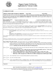 Application for Veteran Credits - Niagara County, New York, Page 2