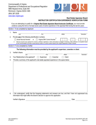 Form A461-4002INSTR Instructor Certificate Application - Virginia, Page 3