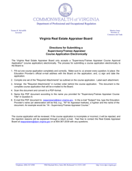 Form A461-4006STA_CRS Supervisory Appraiser/Trainee Appraiser Course Application - Virginia, Page 3