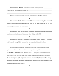 Order on Petition for Occupational Driver&#039;s License - Collin County, Texas, Page 2
