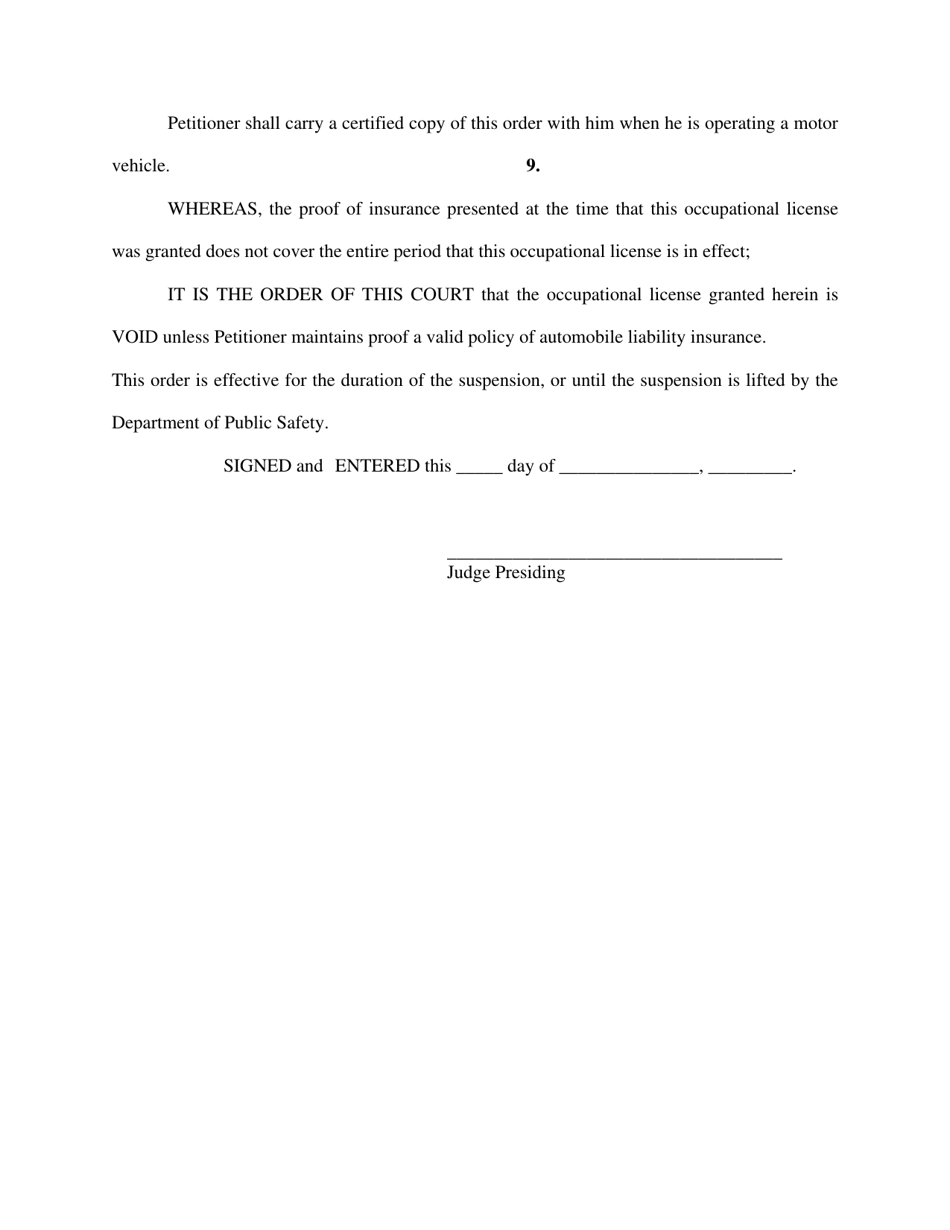 Order on Petition for Occupational Drivers License - Collin County, Texas, Page 3