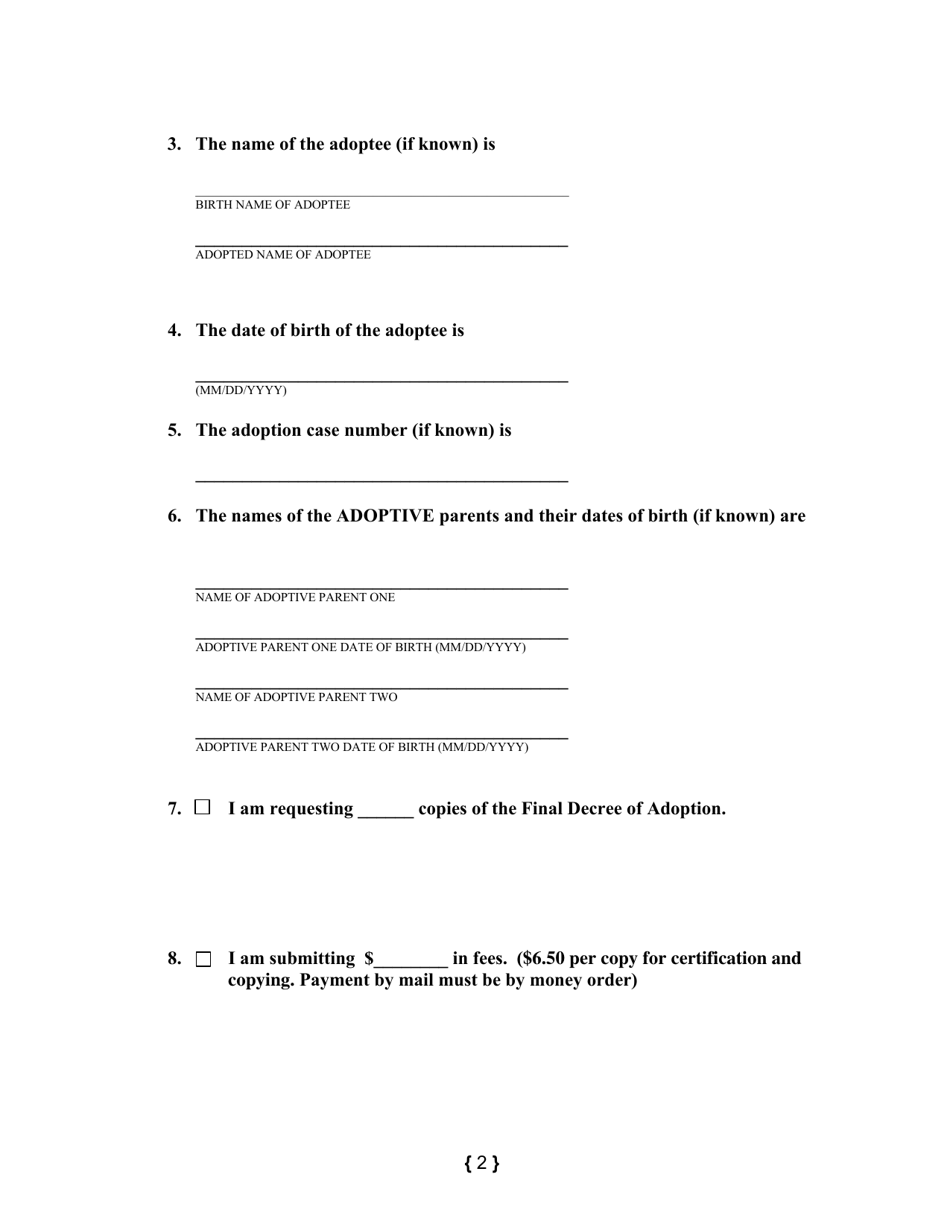 Request for a Copy of the Final Decree of Adoption - Washington, D.C., Page 3