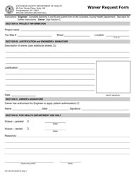 Document preview: Form HD-160 Waiver Request Form - Dutchess County, New York