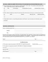 Form DOH-351 Application for a Certificate of Waiver From Asbestos Sampling Requirement - Dutchess County, New York, Page 2