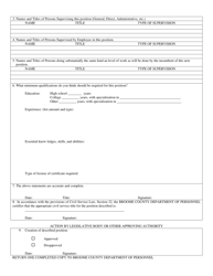 Form BCP-222 New Position Duties Statement - Broome County, New York, Page 2