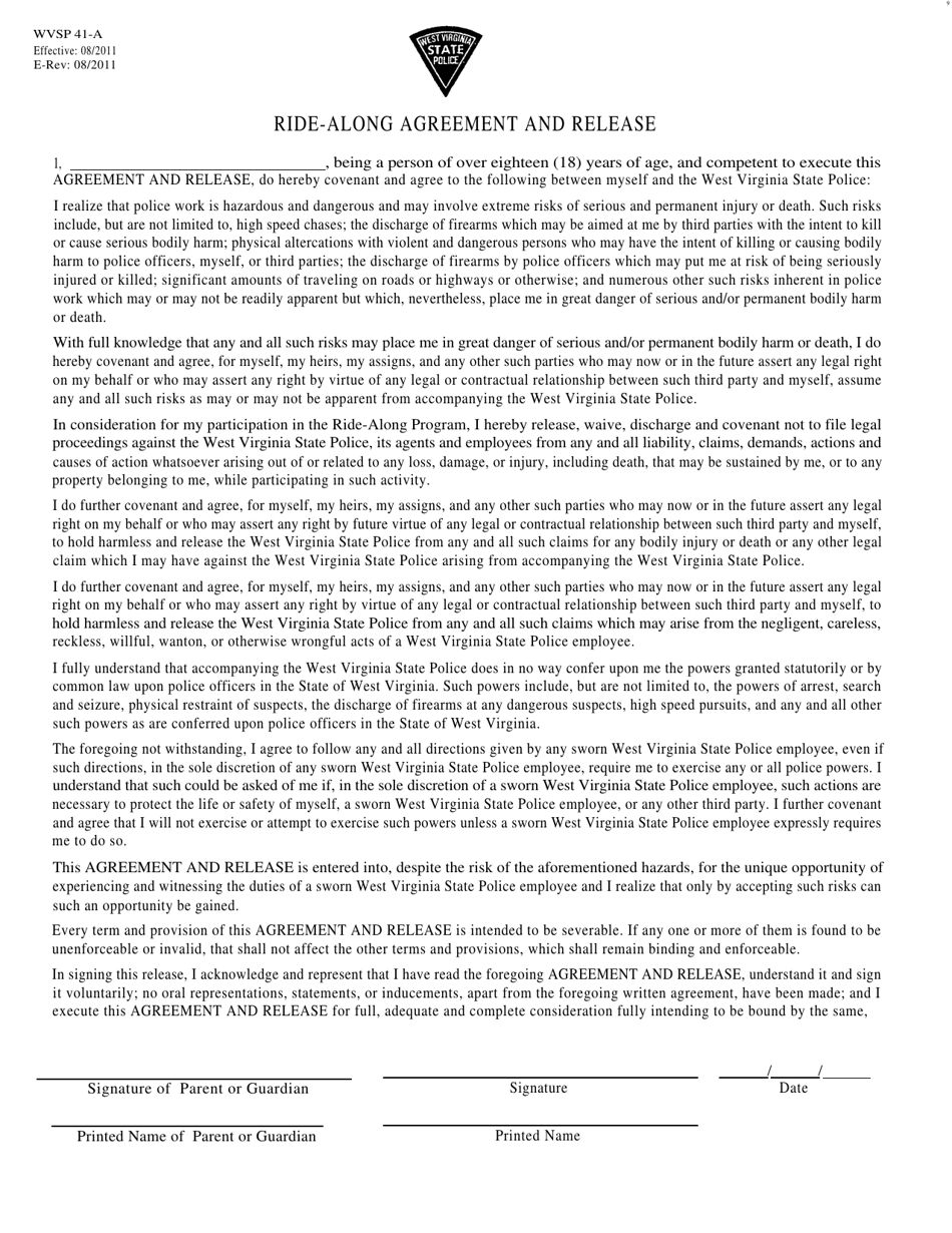 Form WVSP41 Ride-Along Request and Information Form - West Virginia, Page 2