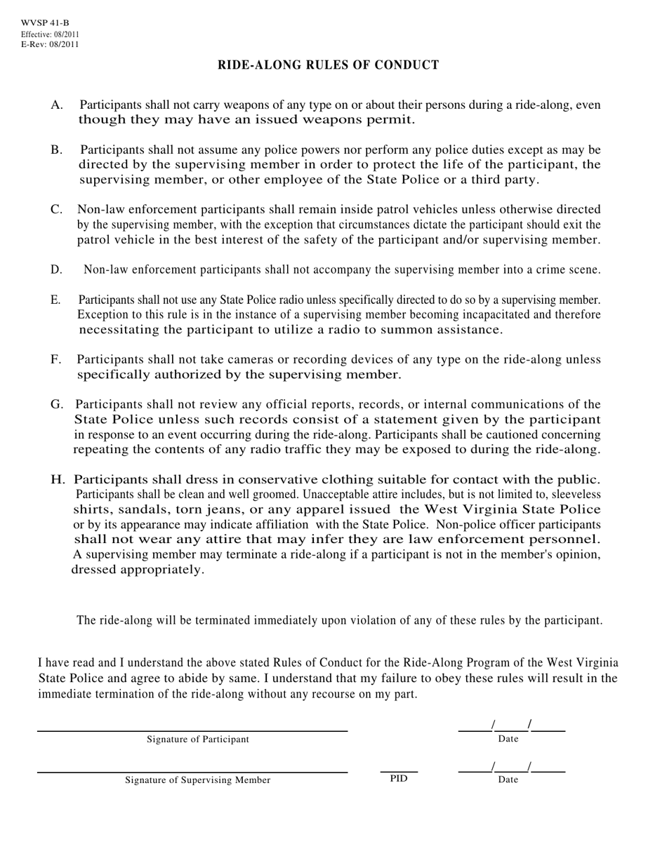 Form WVSP41 Ride-Along Request and Information Form - West Virginia, Page 3