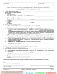 Form CIV-036 Citation for Freedom From Parental Custody and Control - County of San Diego, California, Page 2