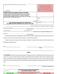 Form CIV-97 &quot;Declaration and Order for Transfer of Blocked Account Funds&quot; - County of San Diego, California