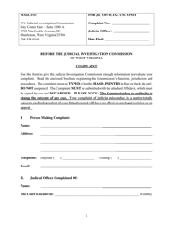 Document preview: Judicial Investigation Commission Complaint Form - West Virginia