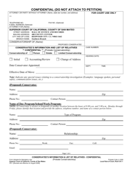 Document preview: Form PR-1 Conservatee's Information and List of Relatives - County of San Mateo, California