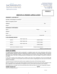 Driveway Permit Application - City of Sacramento, California, Page 2