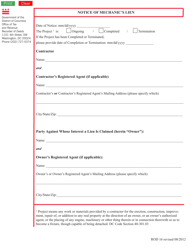 Document preview: Form ROD16 Notice of Mechanic's Lien - Washington, D.C.