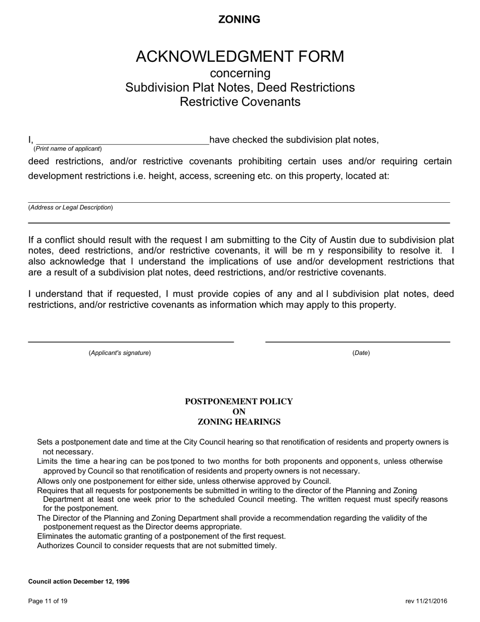 Application for Zoning - City of Austin, Texas, Page 12