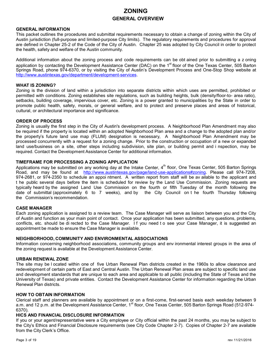Application for Zoning - City of Austin, Texas, Page 3