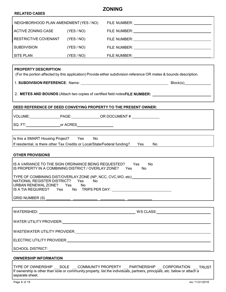 City of Austin, Texas Application for Zoning - Fill Out, Sign Online ...