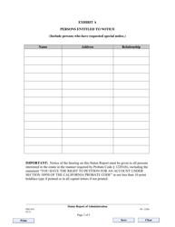 Form PRO039 Status Report of Administration - County of Los Angeles, California, Page 3