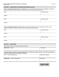 Form F-13146 HIPAA Privacy Revocation of Authorization - Wisconsin, Page 2