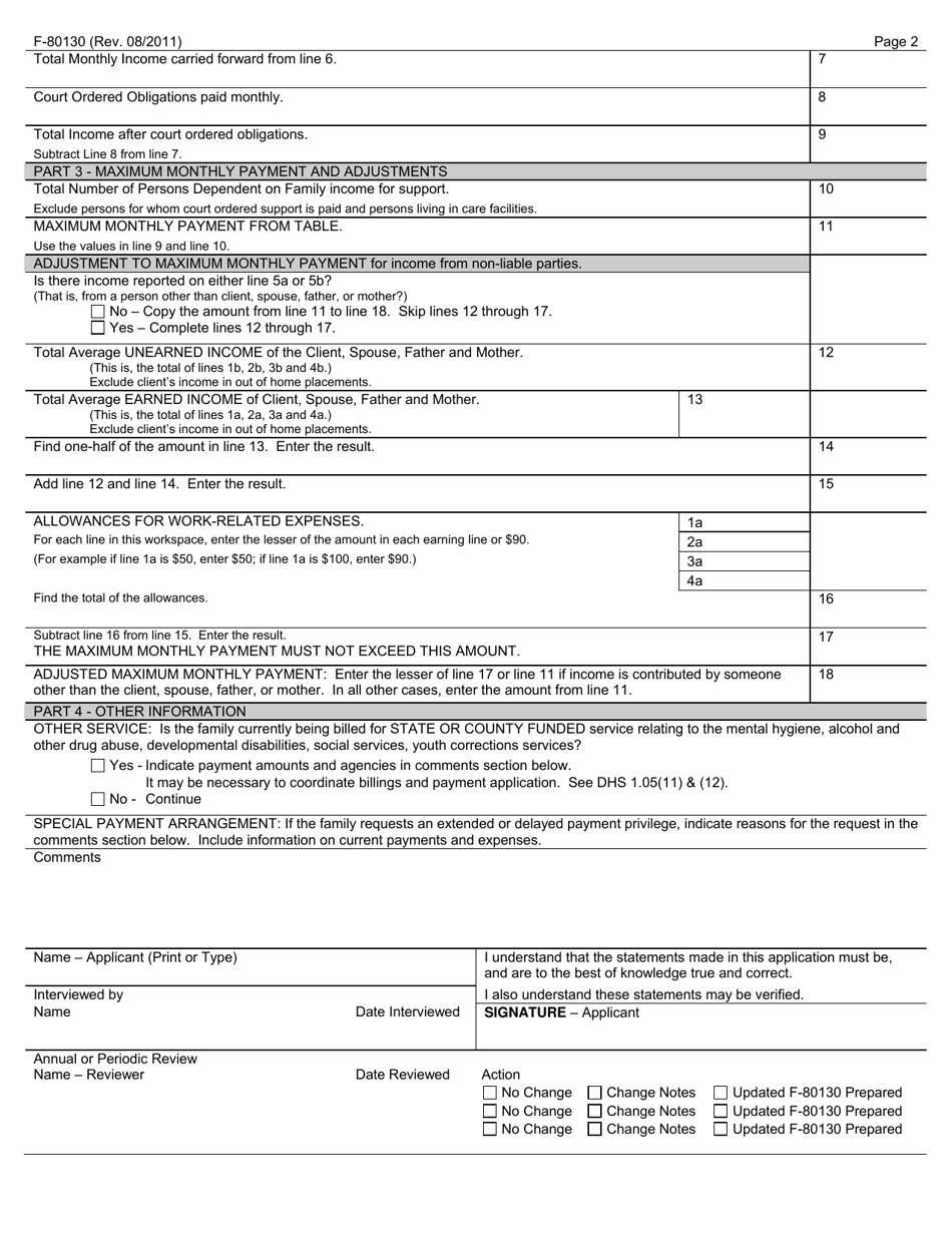 Form F-80130 Financial Information - Wisconsin, Page 2