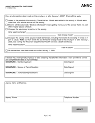 Form F-10192 Medicaid Annuity Information - Disclosure - Wisconsin, Page 2