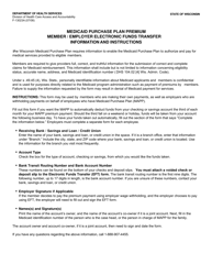 Document preview: Form F-13023 Medicaid Purchase Plan Premium - Member/Employer Electronic Funds Transfer - Wisconsin