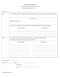 Document preview: Form SCCA/509 Preliminary Hearing Notice - South Carolina