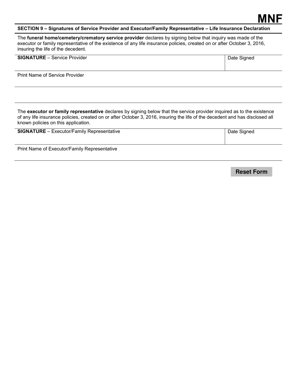 Form F-10141 Wisconsin Funeral and Cemetery AIDS Program Application - Wisconsin, Page 5