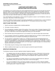 Document preview: Instructions for Form F-22571 Caretaker Supplement Application - Wisconsin