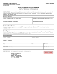 Form F-13024 Medicaid Purchase Plan Premium Employer Wage Withholding - Wisconsin, Page 2