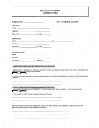 Document preview: Protective Order Address Form - Harris County, Texas