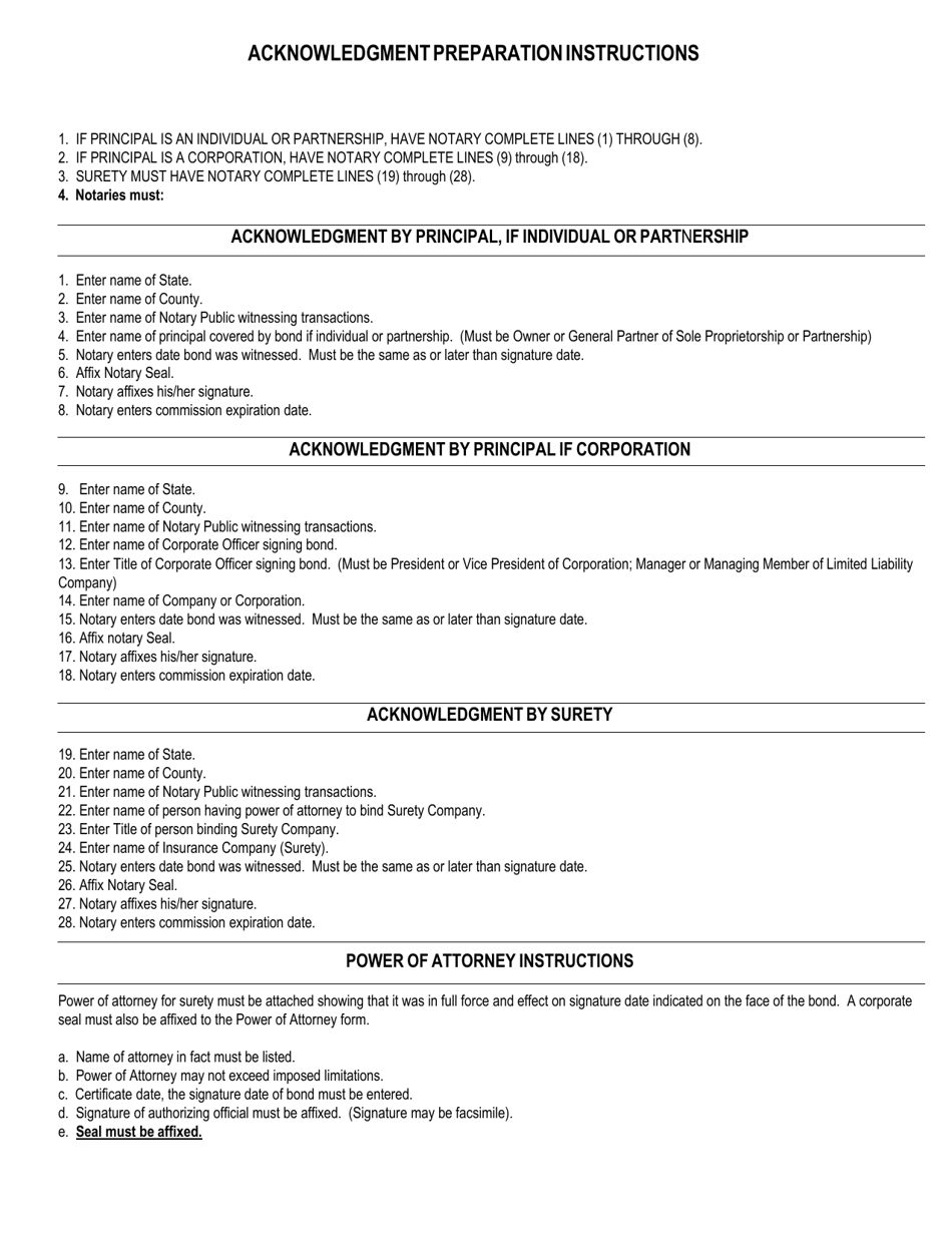Performance Bond Form - West Virginia, Page 3