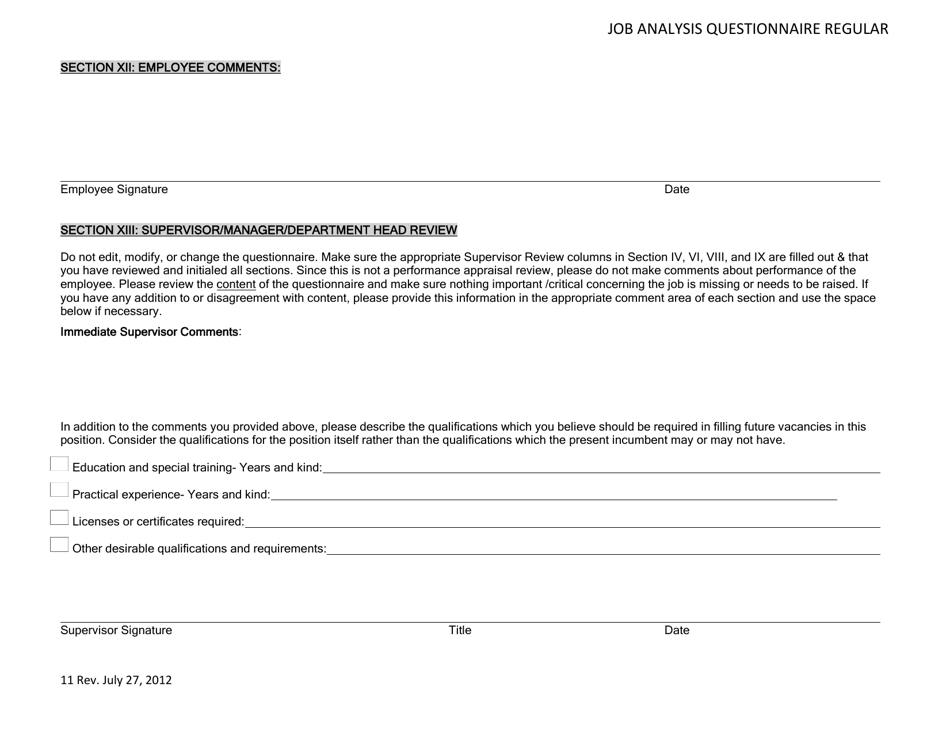 Job Analysis Questionnaire - City and County of San Francisco, California, Page 11