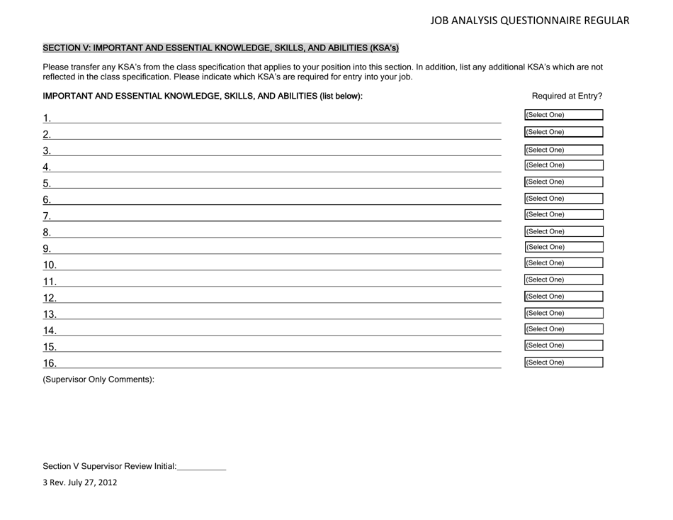 Job Analysis Questionnaire - City and County of San Francisco, California, Page 3