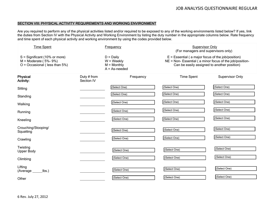 Job Analysis Questionnaire - City and County of San Francisco, California, Page 6