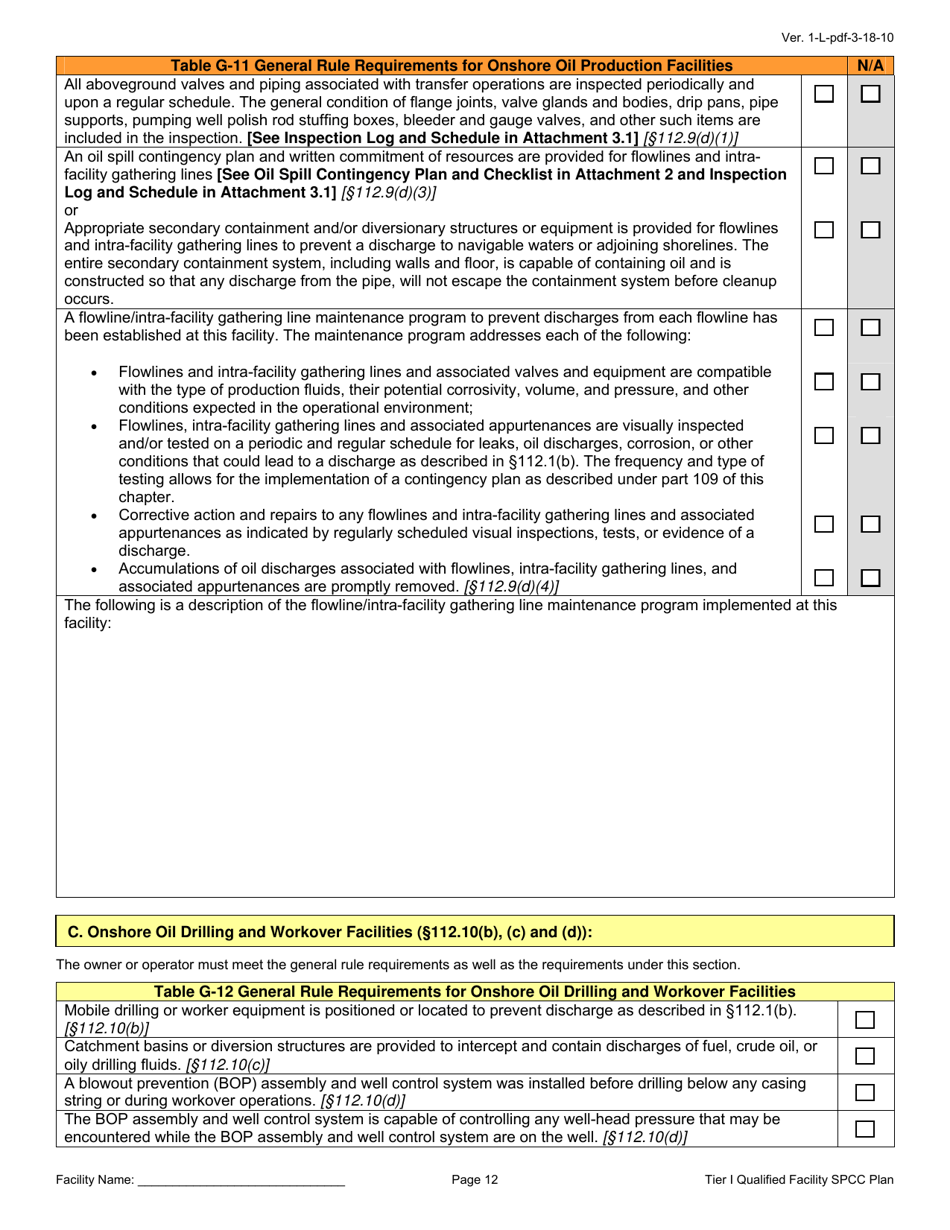 Tier I Qualified Facility Spcc Plan Template Download Fillable PDF