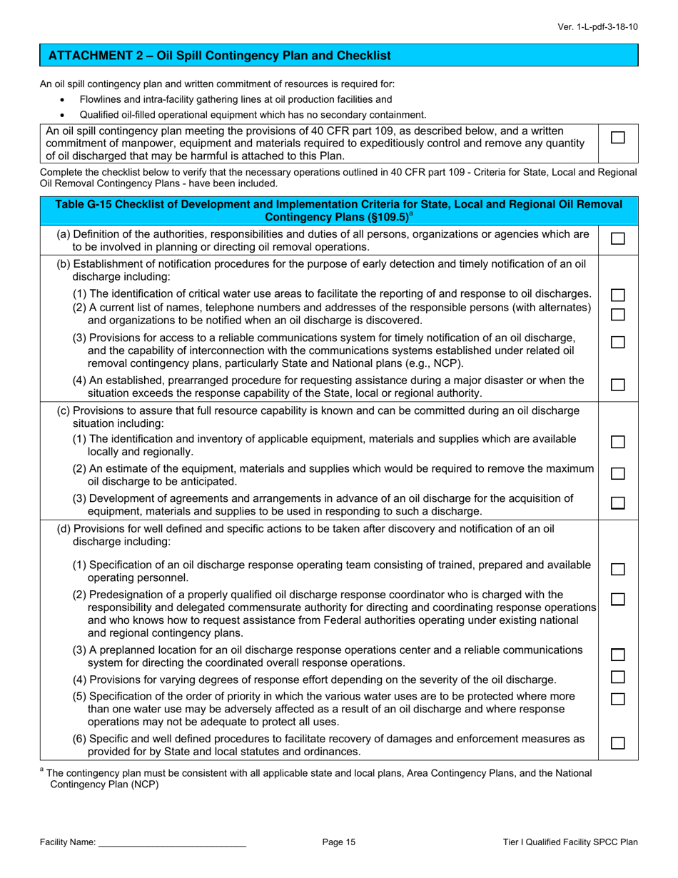 Tier I Qualified Facility Spcc Plan Template Fill Out, Sign Online