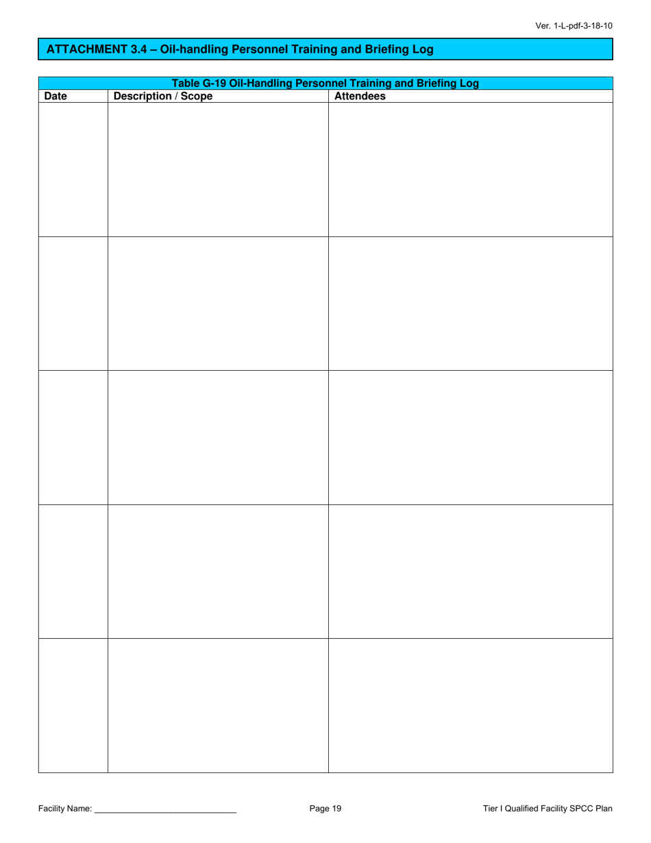 Tier I Qualified Facility Spcc Plan Template, Page 20